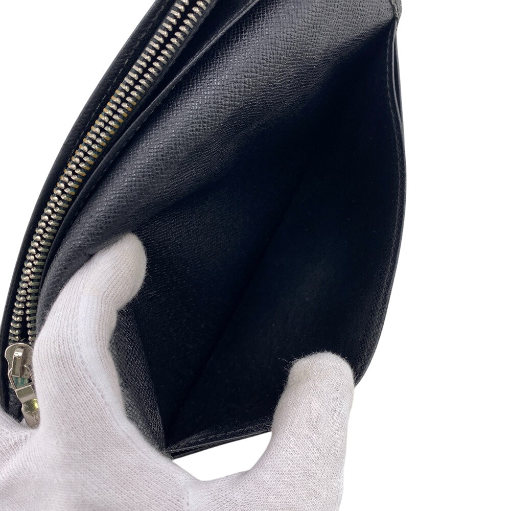 Louis Vuitton Long Wallet Purse Leather Black Taiga Ardwards Portefeuille Braza Mens