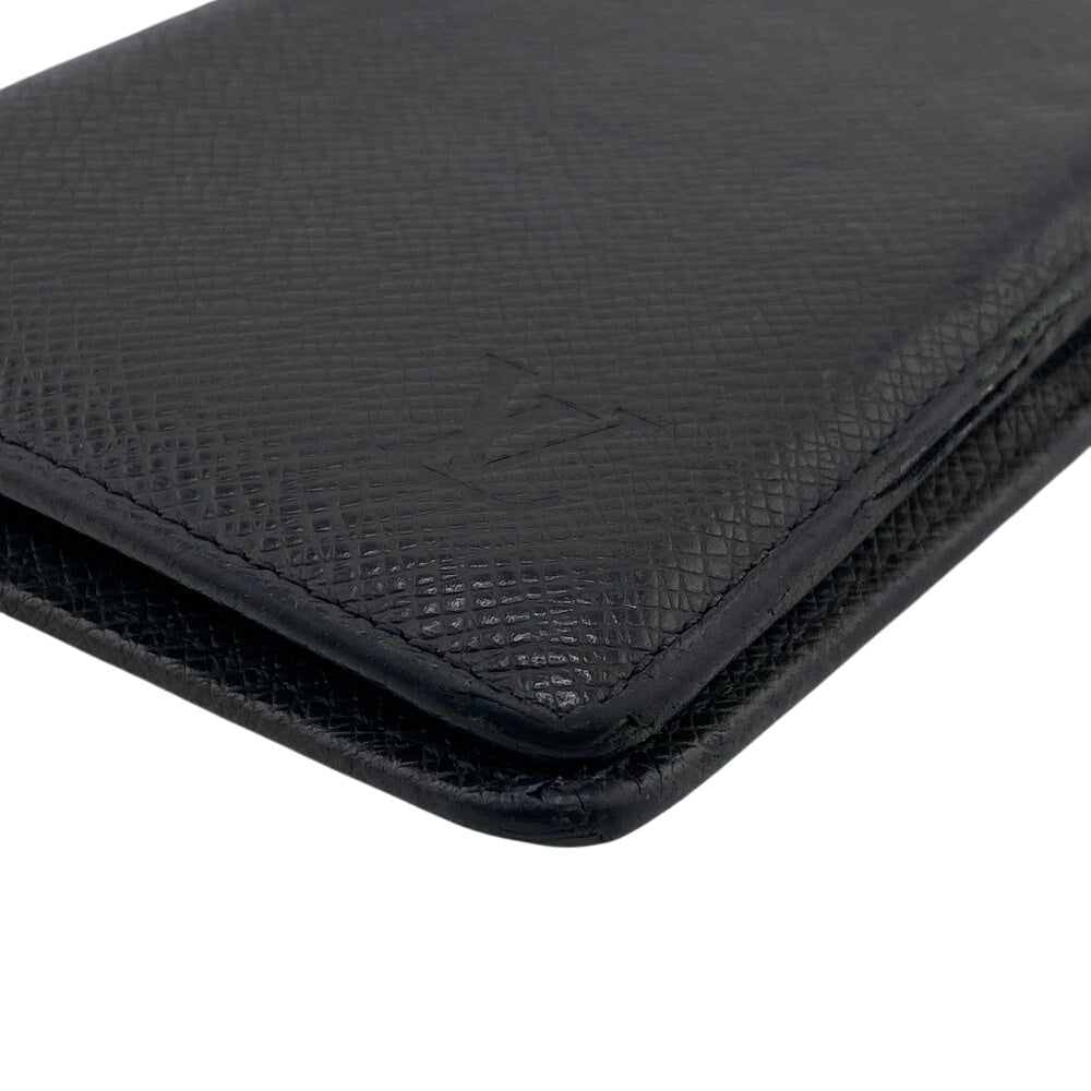 Louis Vuitton Long Wallet Purse Leather Black Taiga Ardwards Portefeuille Braza Mens