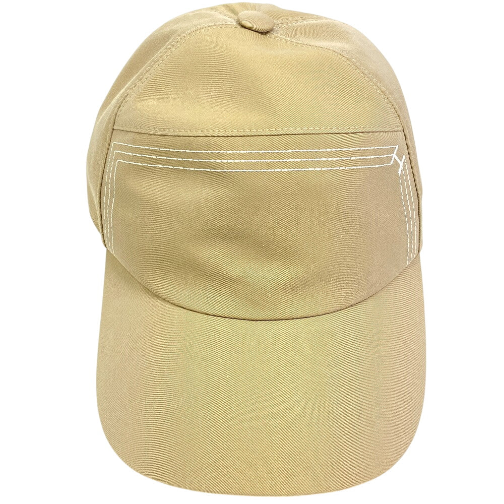 Hermes Cap Cotton Beige Hat Neo Jump Stitch