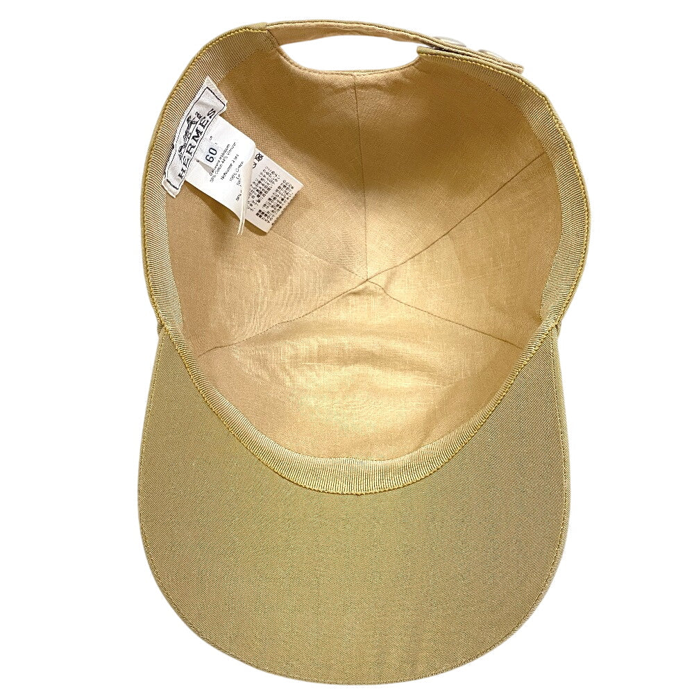 Hermes Cap Cotton Beige Hat Neo Jump Stitch
