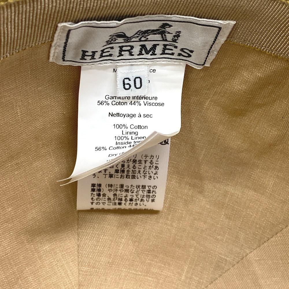 Hermes Cap Cotton Beige Hat Neo Jump Stitch