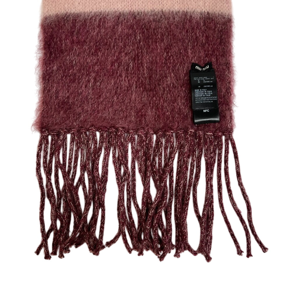 Miumiu Scarf 5Fs094 Mohair, Wool Pink Fringe