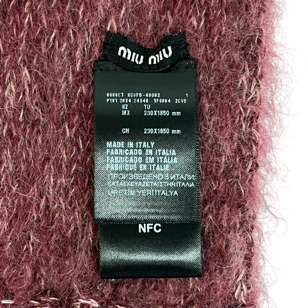Miumiu Scarf 5Fs094 Mohair, Wool Pink Fringe