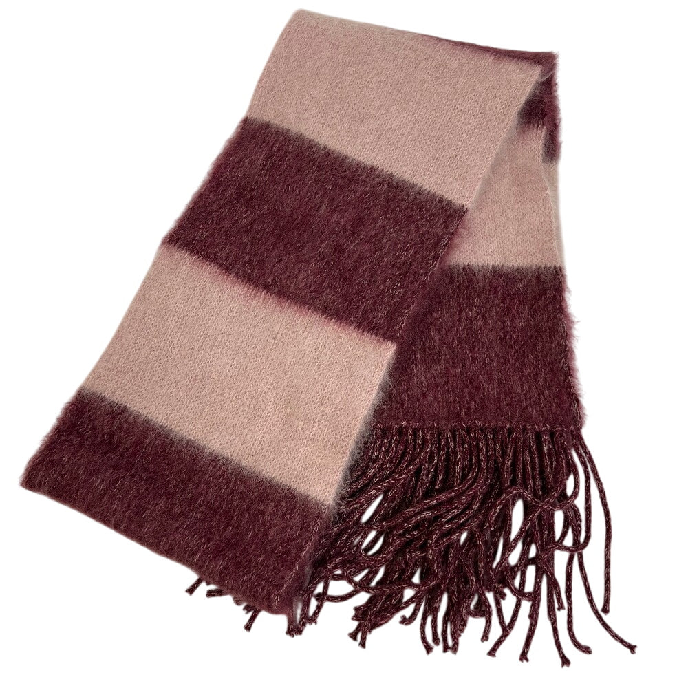 Miumiu Scarf 5Fs094 Mohair, Wool Pink Fringe
