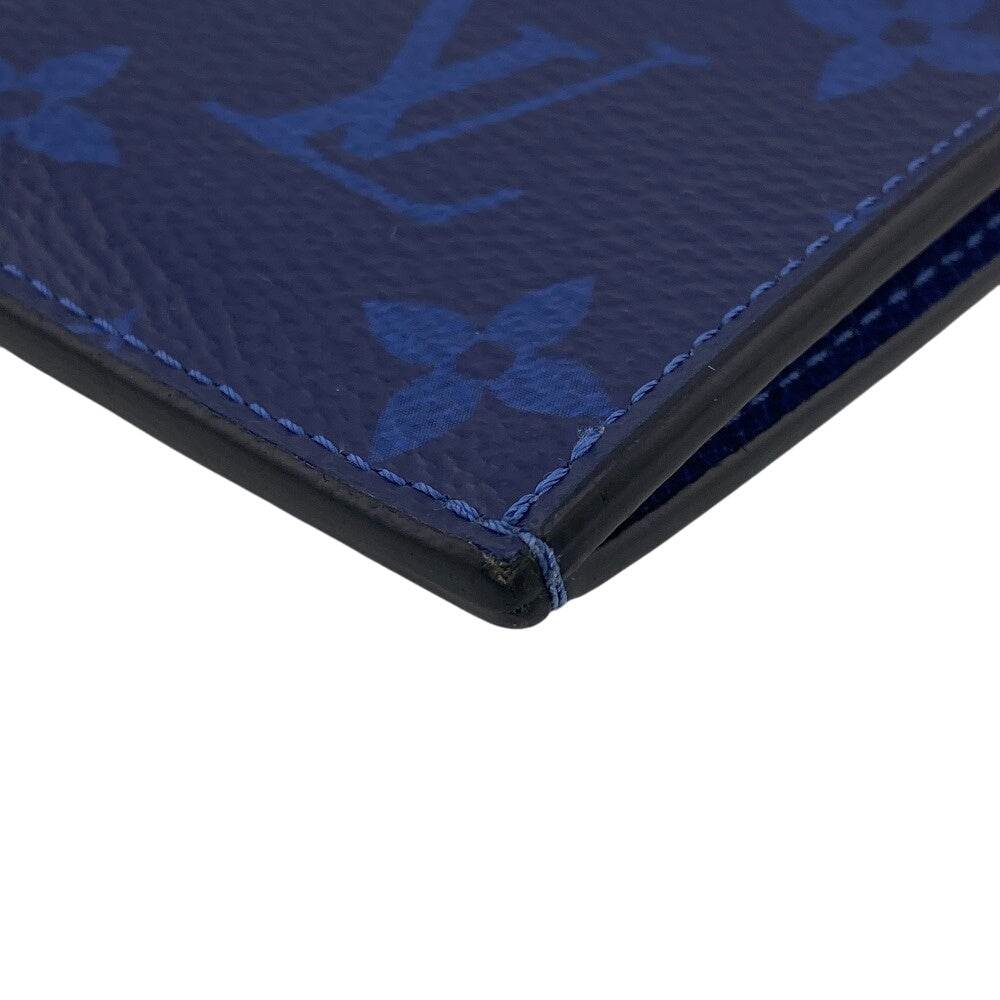 Louis Vuitton Coin Case M30270 Monogram Canvas, Taiga Leather Cobalt Blue Taigalama Coin Card