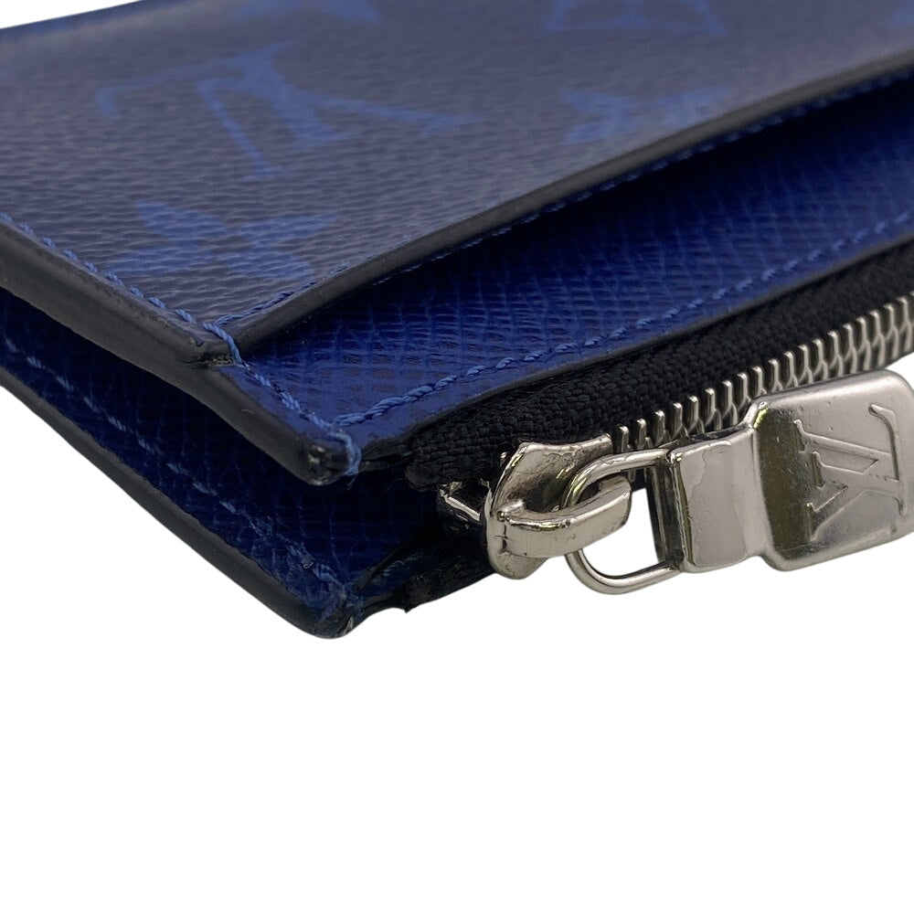 Louis Vuitton Coin Case M30270 Monogram Canvas, Taiga Leather Cobalt Blue Taigalama Coin Card