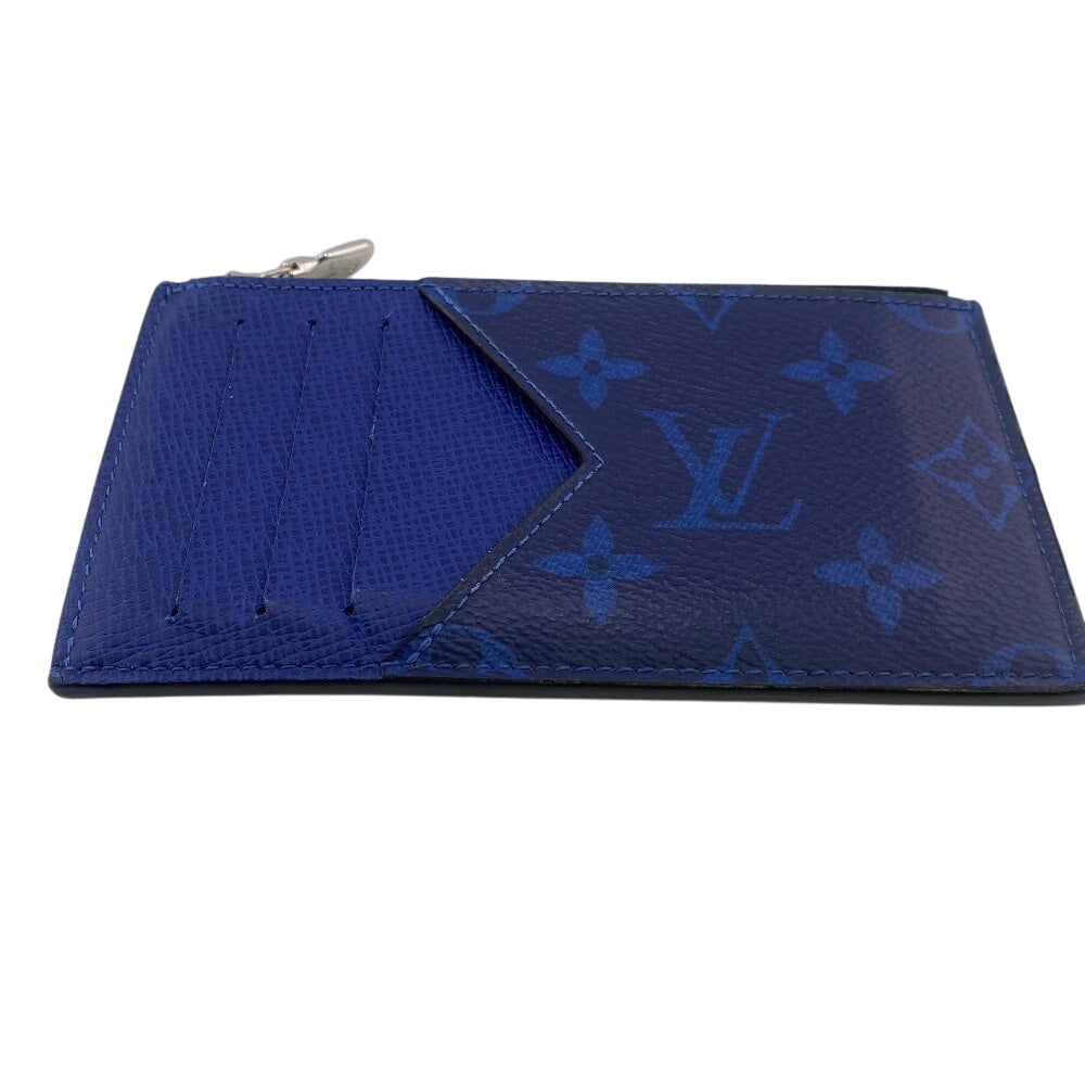 Louis Vuitton Coin Case M30270 Monogram Canvas, Taiga Leather Cobalt Blue Taigalama Coin Card
