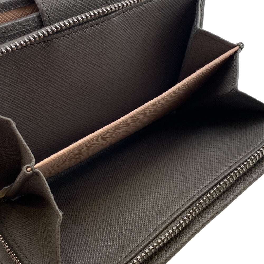 Prada Bifold Wallet 23O A Leather Gray Compact Wallet With Flap Safiano Women