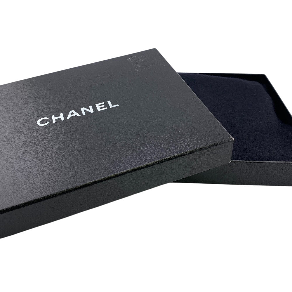 Chanel Long Wallet Purse Caviar Skin Black Chain Wallet Coco Mark Mens