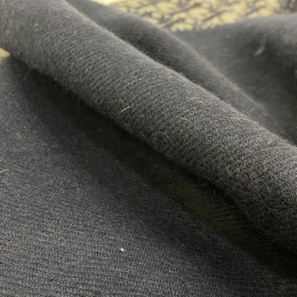 Christian Dior Scarf Wool, Cashmere Navy Fringe Oblique Women(Unisex)