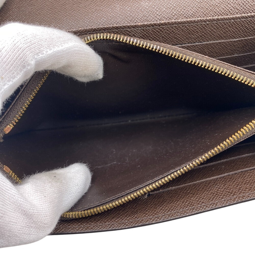 Louis Vuitton Long Wallet Purse N63209 Leather Brown Damier Portefeuille Sarah Women