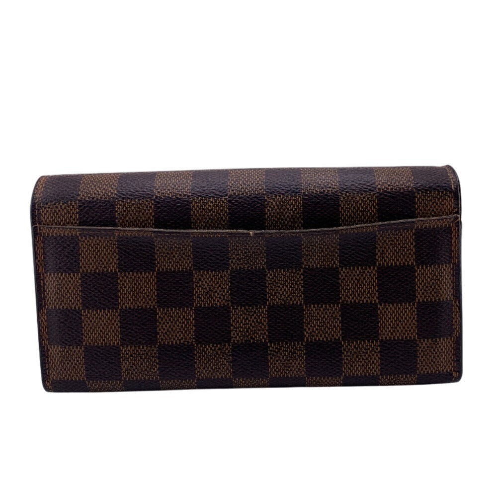Louis Vuitton Long Wallet Purse N63209 Leather Brown Damier Portefeuille Sarah Women