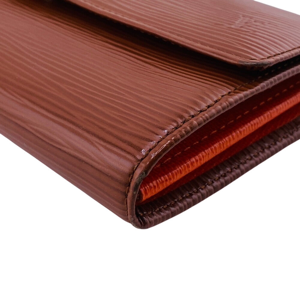 Louis Vuitton Long Wallet Purse M60321 Epi Leather Brown Snap Button Epi Portefeuille Sarah