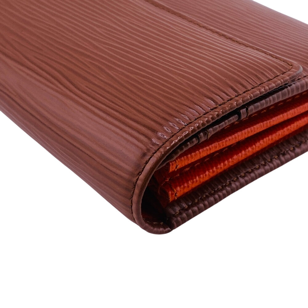 Louis Vuitton Long Wallet Purse M60321 Epi Leather Brown Snap Button Epi Portefeuille Sarah