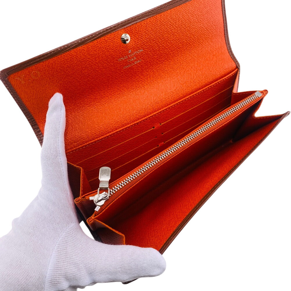 Louis Vuitton Long Wallet Purse M60321 Epi Leather Brown Snap Button Epi Portefeuille Sarah