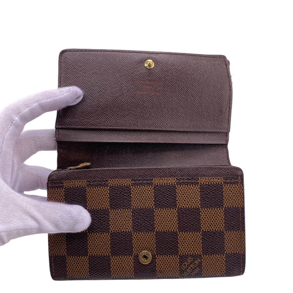 Louis Vuitton Bifold Wallet N61730 Damier Brown Damier Porto Monnet Bie Tresol Mens