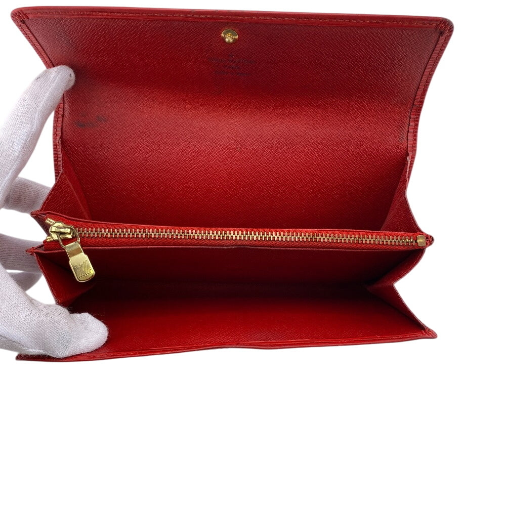 Louis Vuitton Long Wallet Purse M63577 Epi Leather Red Epi Leather Porto Monnet Women
