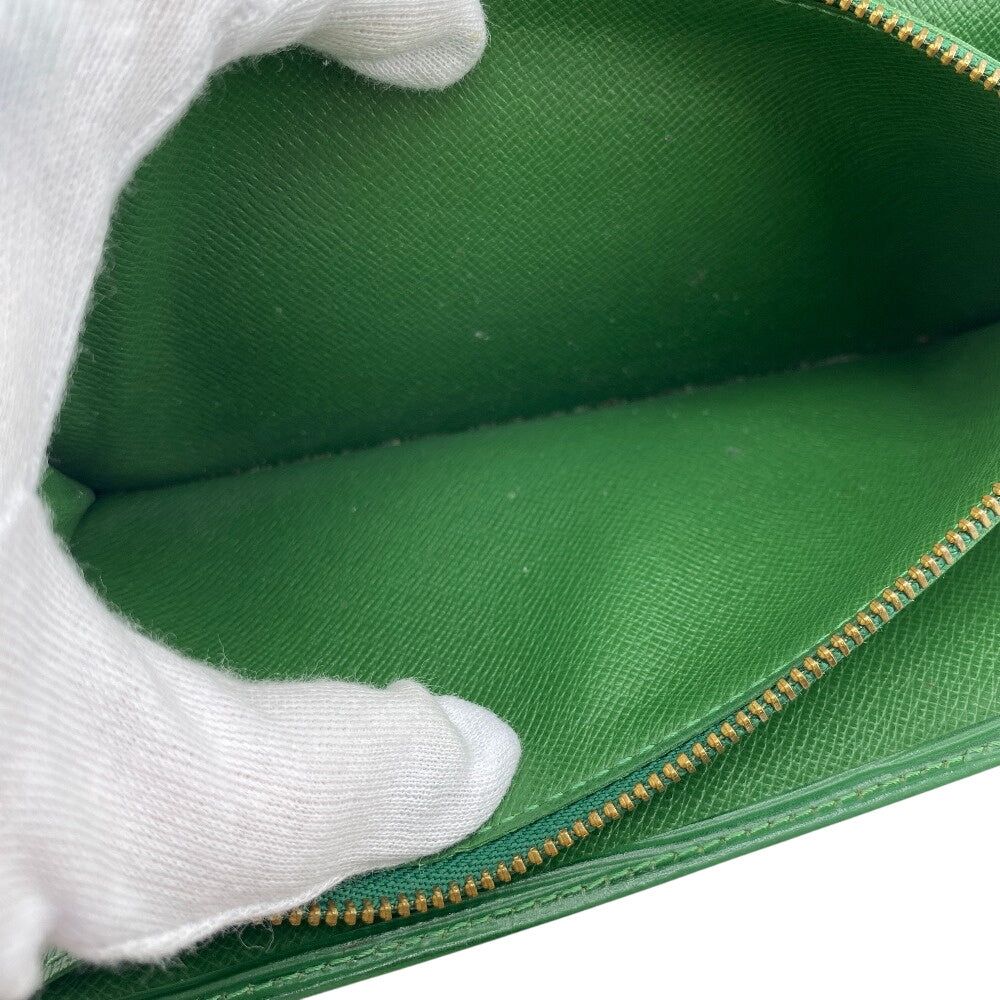 Louis Vuitton Long Wallet Purse M63574 Leather Green Epi Pochette Portomo Credit Mens