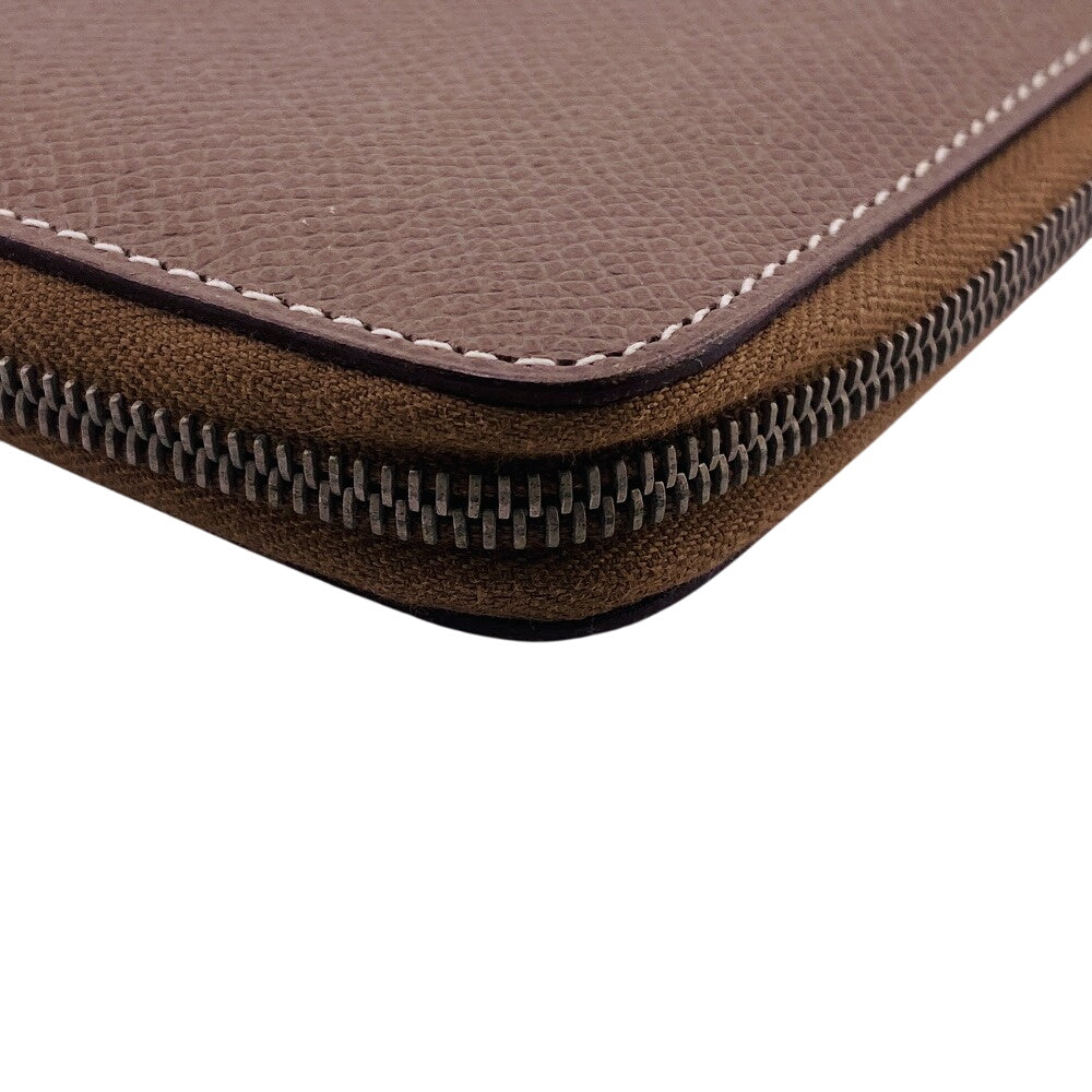 Hermes Long Wallet Purse Leather Gray Vision Epsom Agenda Women