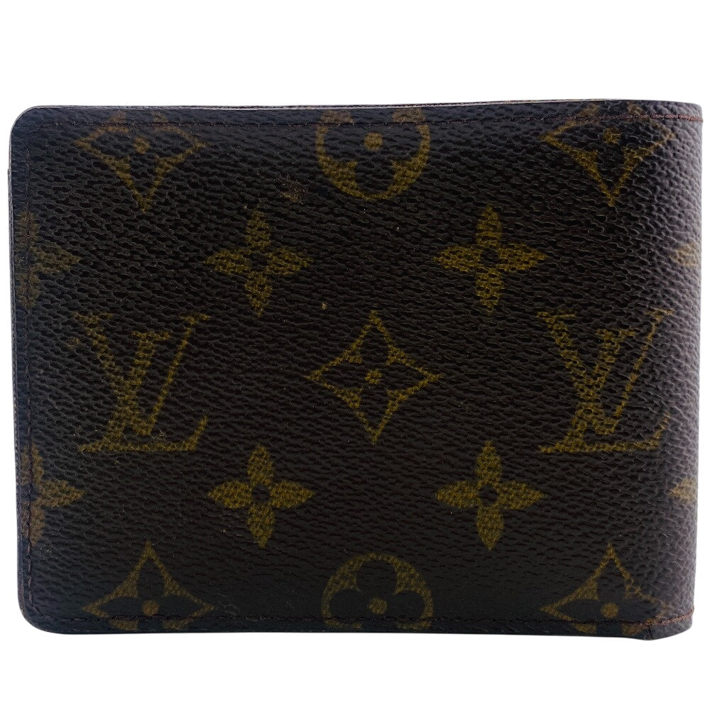Louis Vuitton Bill Compartment M60895 Leather Brown Bifold Wallet Monogram Portefeuille Multripru