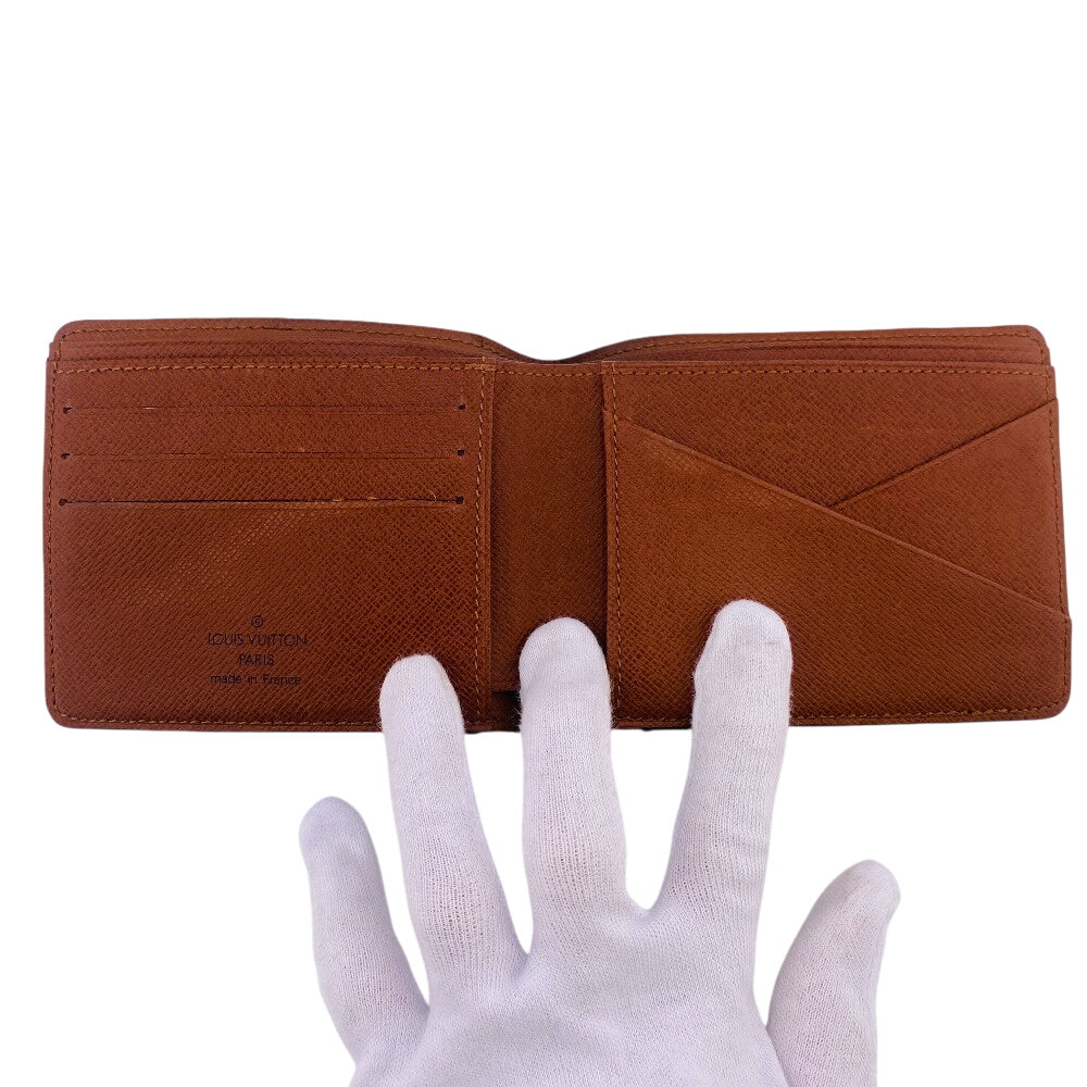 Louis Vuitton Bill Compartment M60895 Leather Brown Bifold Wallet Monogram Portefeuille Multripru