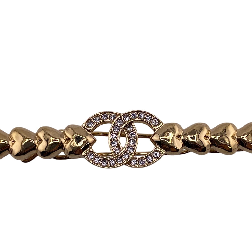 Chanel Valletta Gold Plated Gold Coco Mark Heart Women