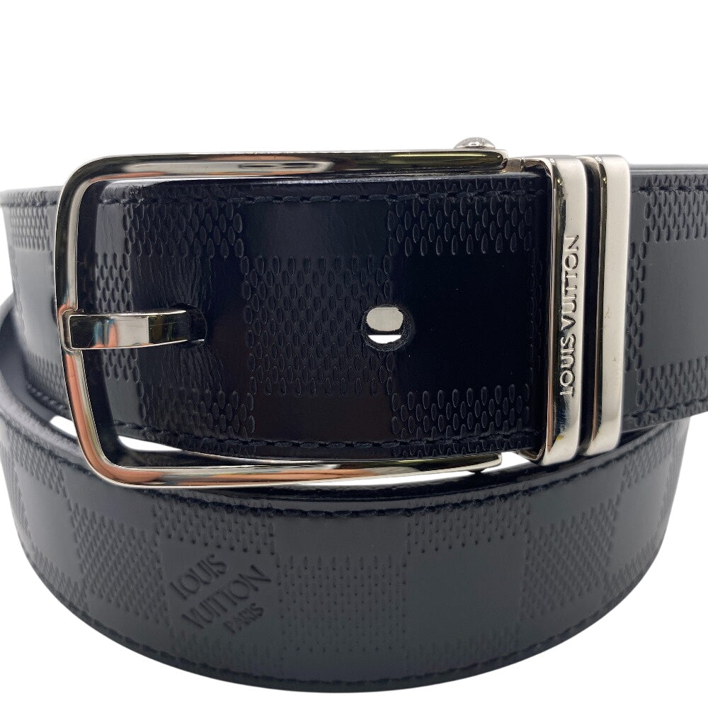 Louis Vuitton Belt M9674 Leather Black Damier Infini Santur Boston Mens 90/36