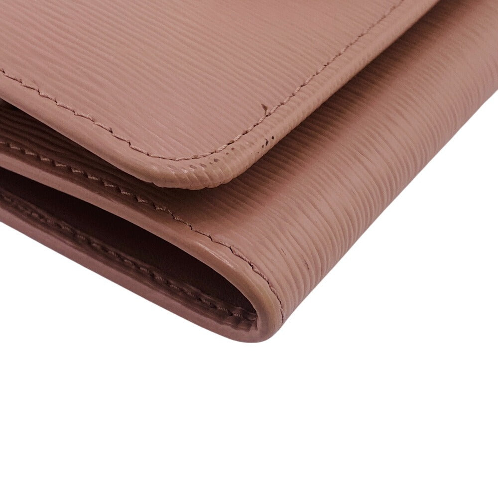 Prada Tri-Fold Wallet 1Mh176 Leather Beige Compact Wallet Wittelomb Triangle Women