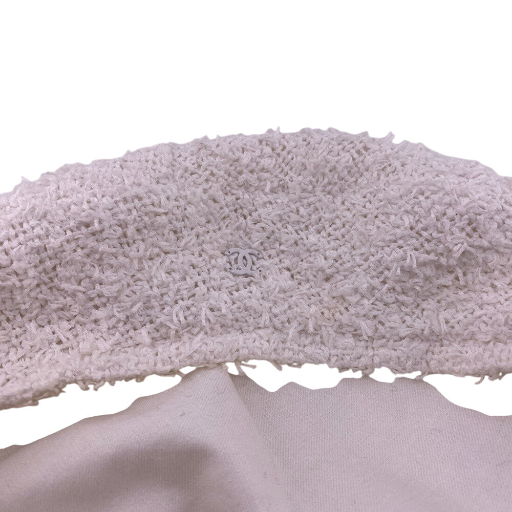 Chanel Beret Cotton White Coco Mark M