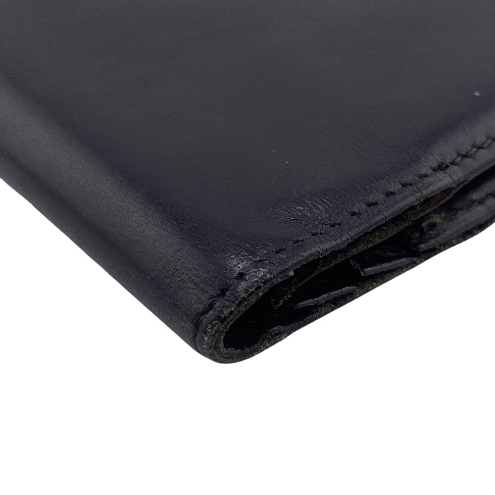 Hermes Long Wallet Purse Box Scarf Black 1996 Long Wallet Bean Classic Mens(Unisex)