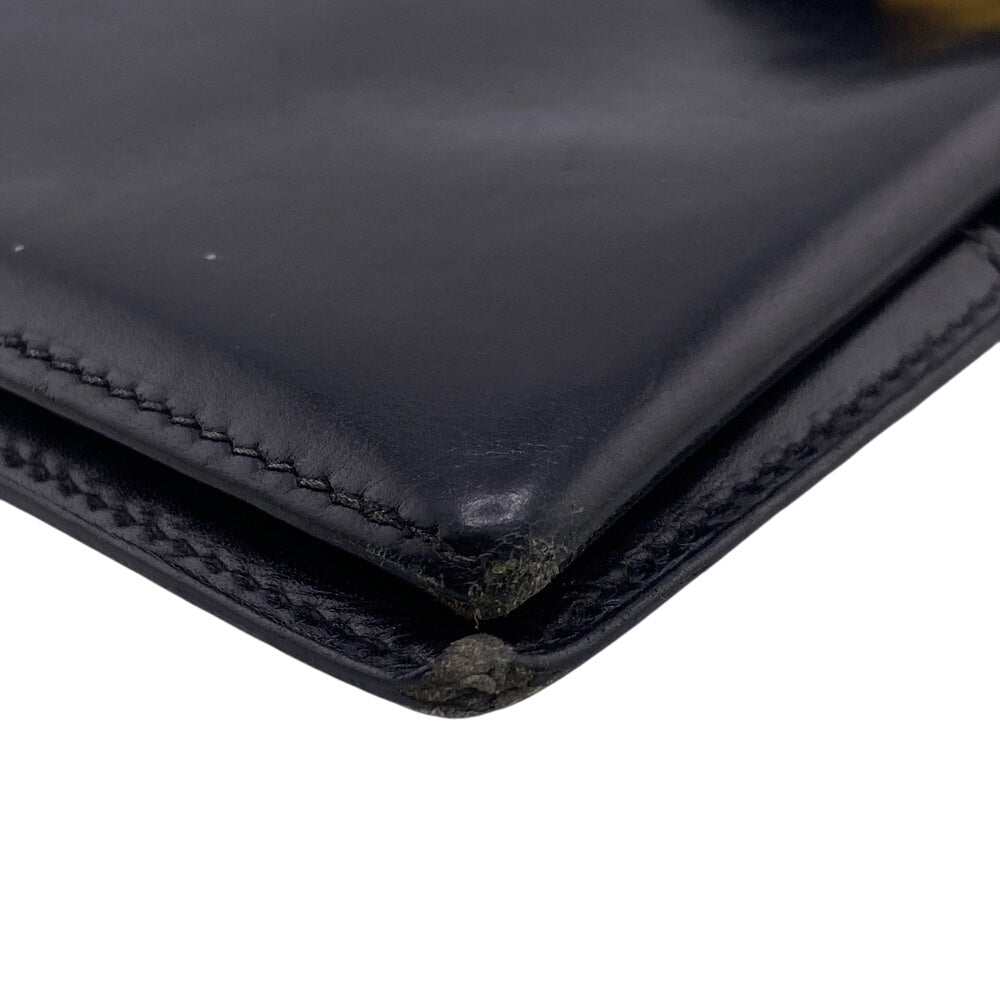 Hermes Long Wallet Purse Box Scarf Black 1996 Long Wallet Bean Classic Mens(Unisex)