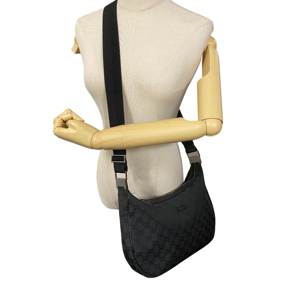 Gucci Shoulder Bag 122790 Canvas Black Gg Canvas Women