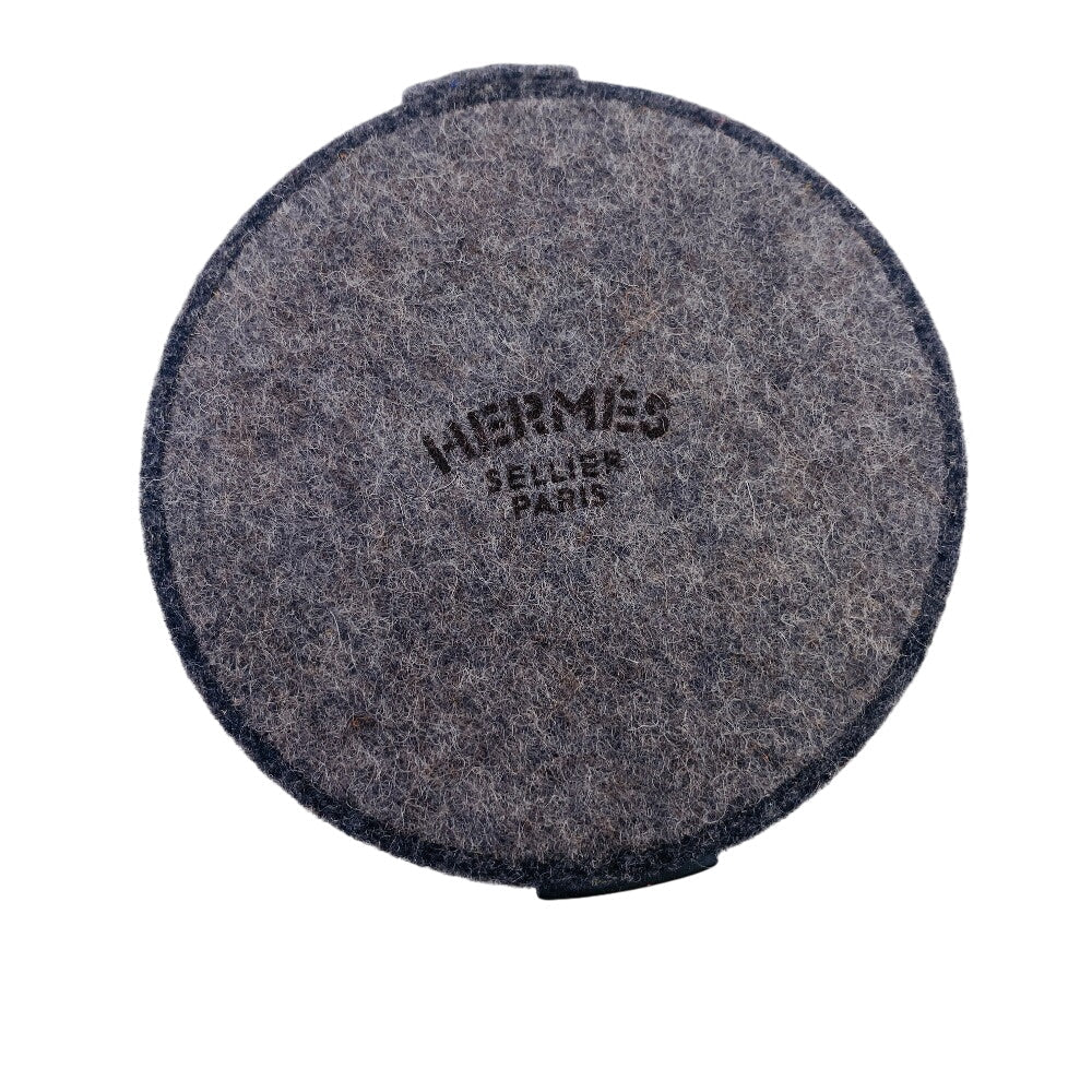 Hermes Pouch Felt Gray Accessory Case Sugar Box Women(Unisex)