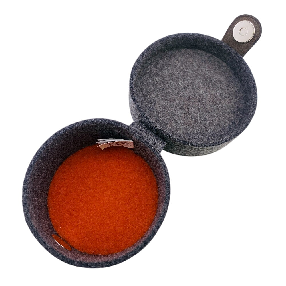 Hermes Pouch Felt Gray Accessory Case Sugar Box Women(Unisex)