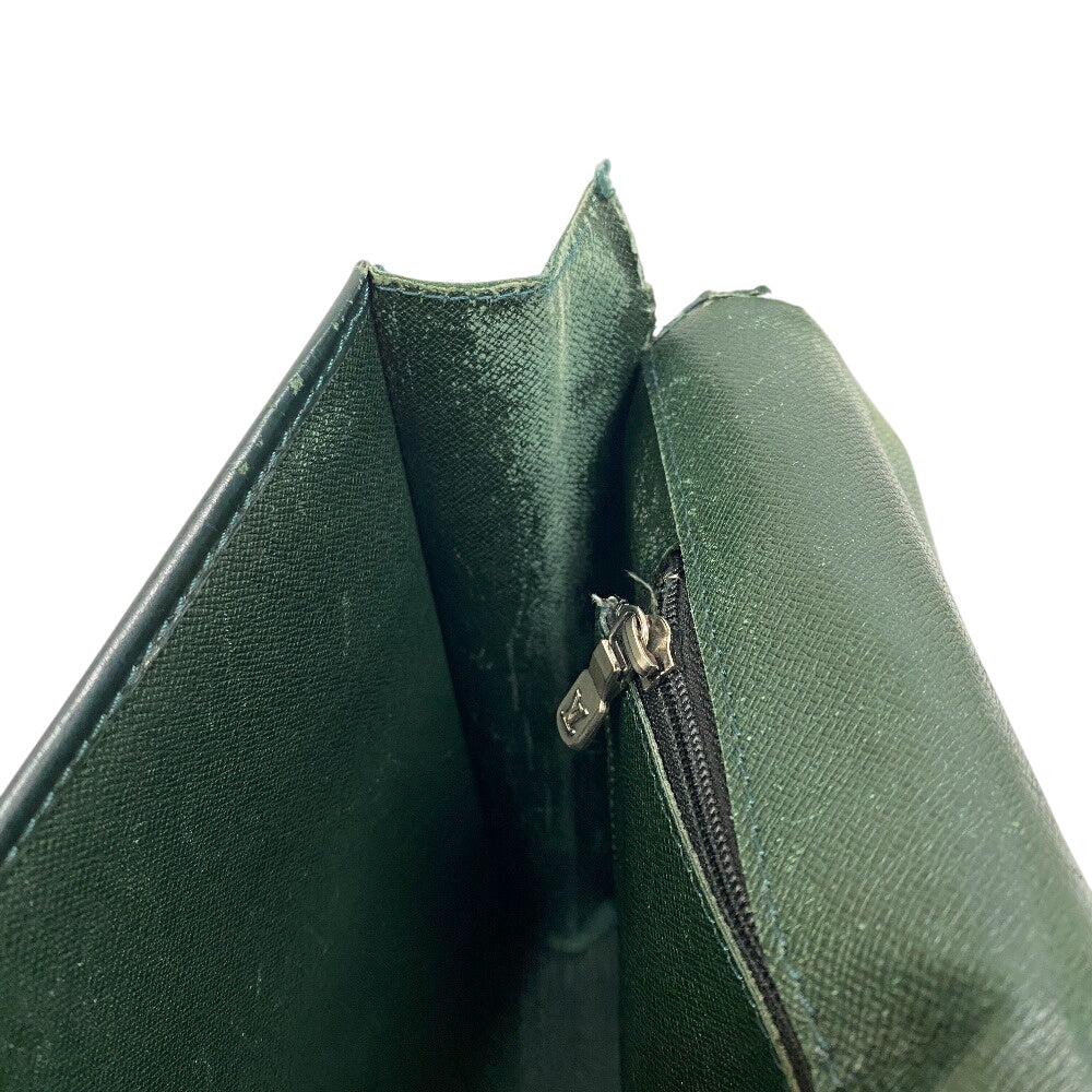 Louis Vuitton Clutch Bag M30204 Leather Green Business Bag Briefcase Business Bag Taiga Volga Mens