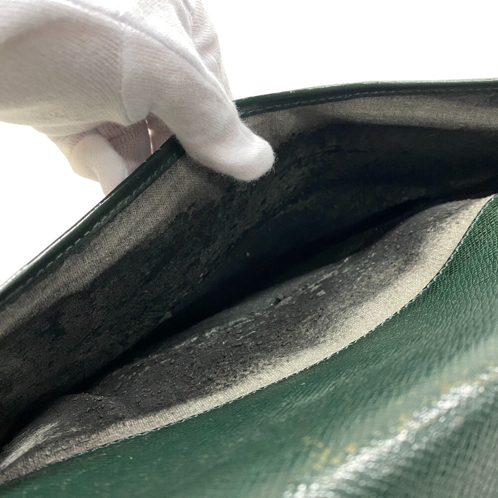 Louis Vuitton Clutch Bag M30204 Leather Green Business Bag Briefcase Business Bag Taiga Volga Mens
