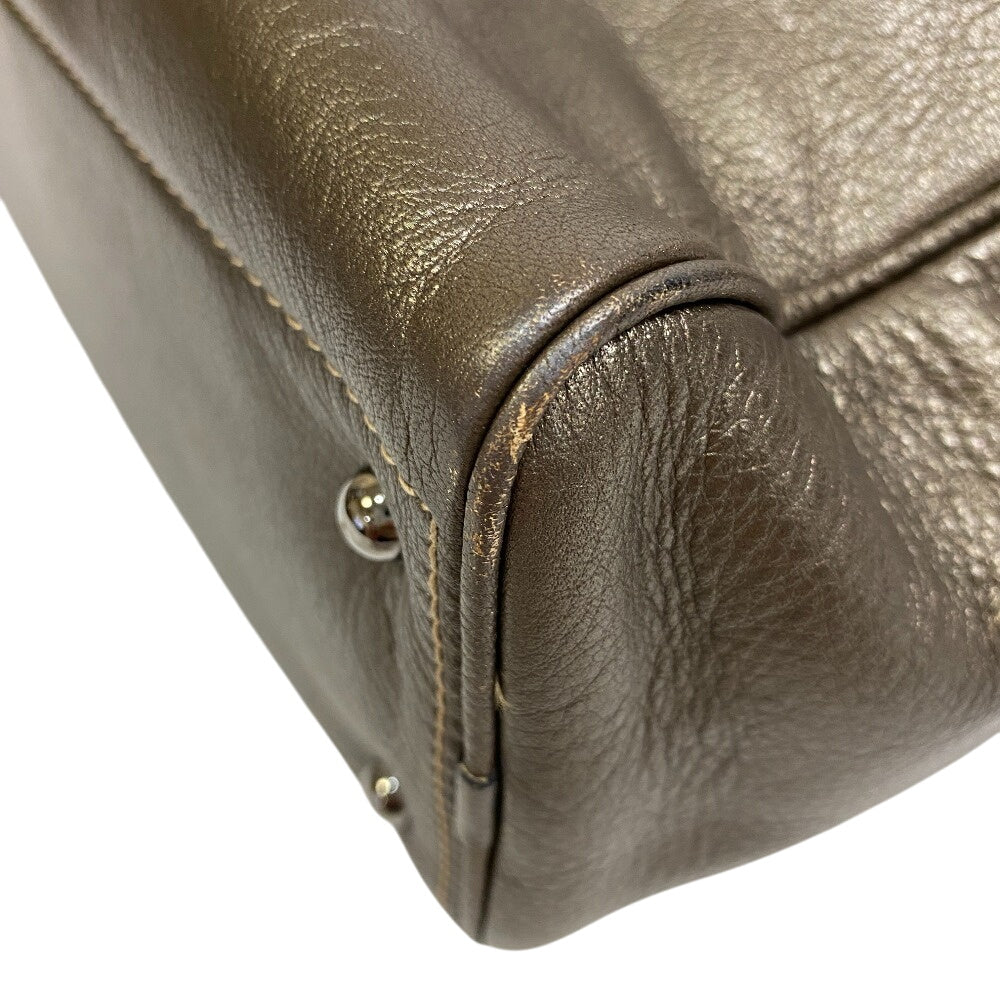 Loewe Mini Boston Duffel Bag Leather Gray Mini Boston Logo Heritage Women