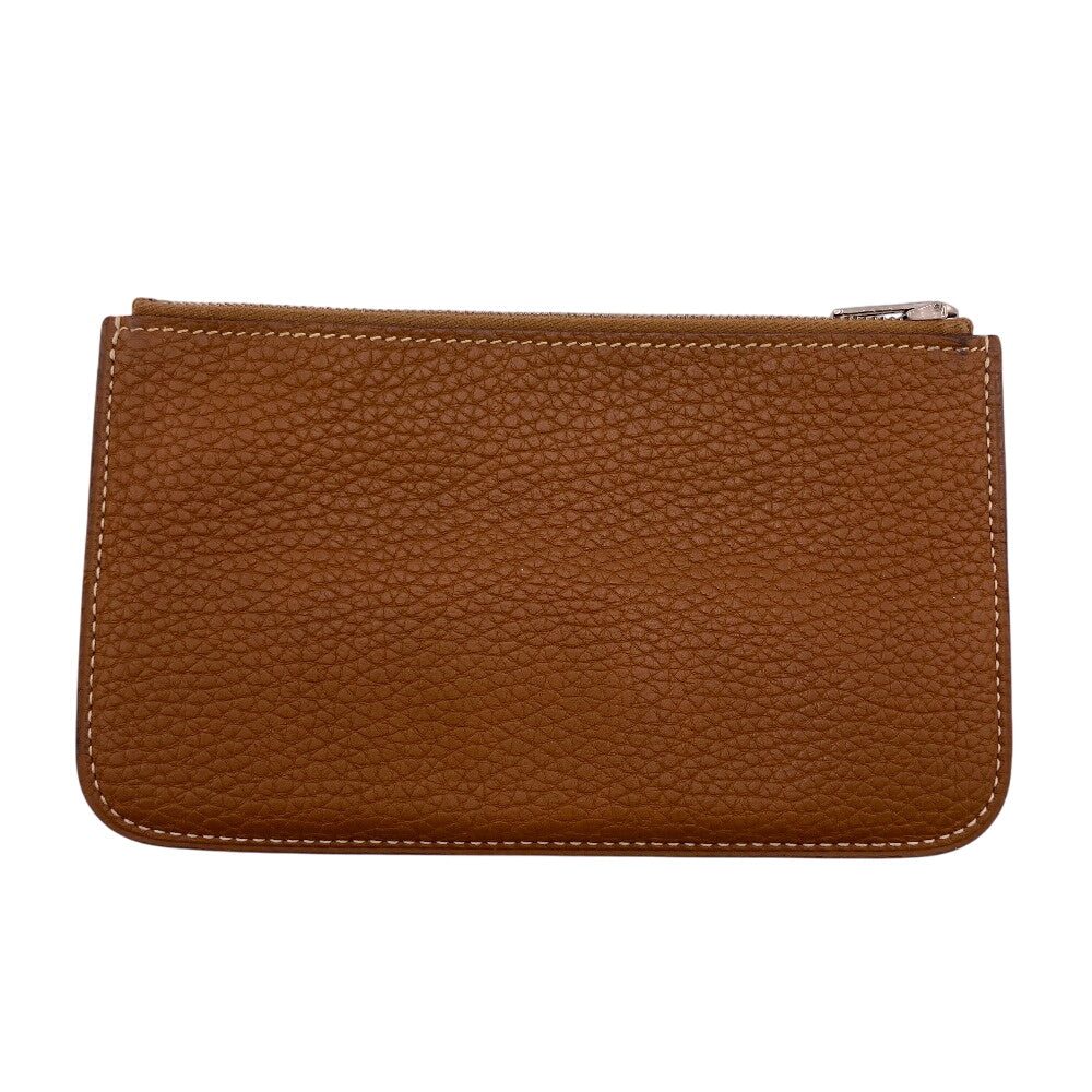 Hermes Long Wallet Purse Taurillon Clemence Brown Duo Dogon Gm Women