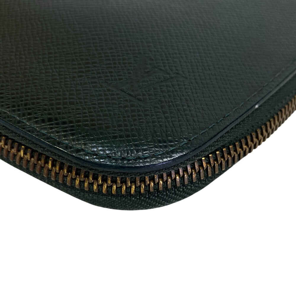 Louis Vuitton Long Wallet Purse M30654 Leather Green Organizer Taiga Atoll Mens