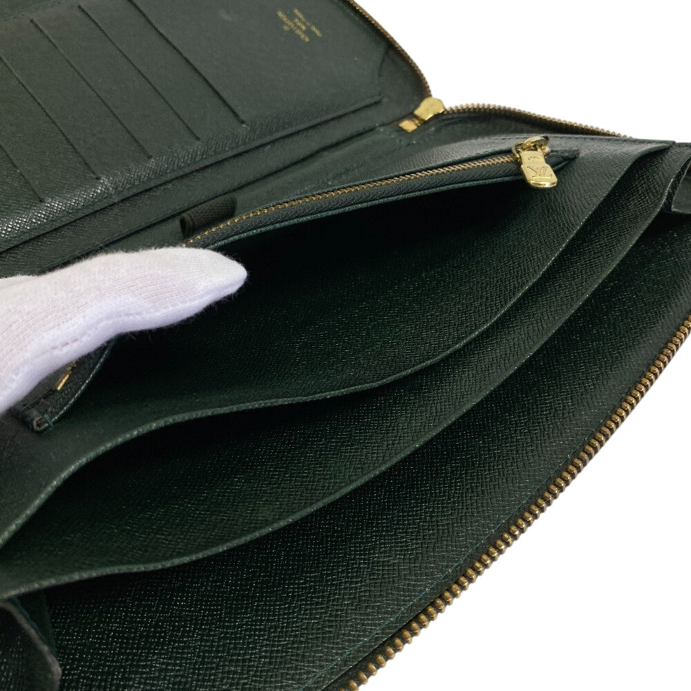 Louis Vuitton Long Wallet Purse M30654 Leather Green Organizer Taiga Atoll Mens