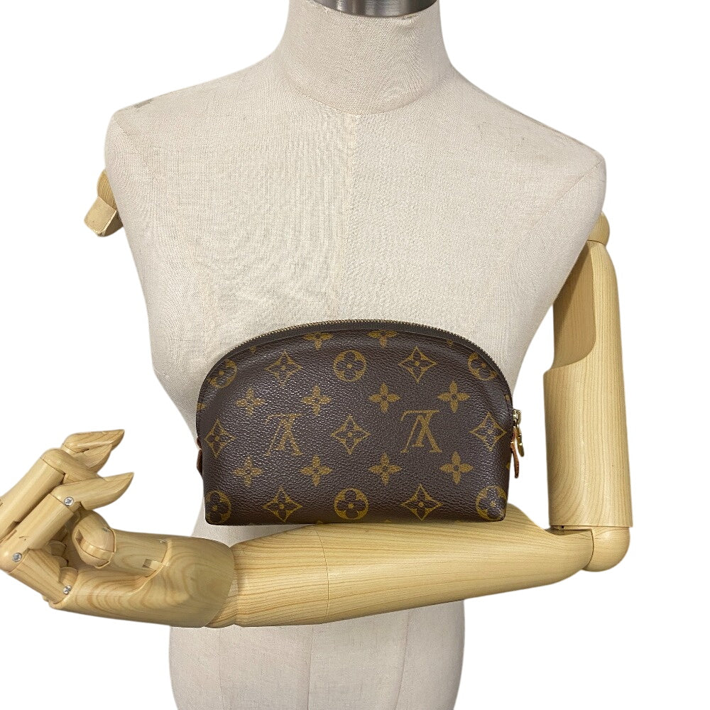 Louis Vuitton Cosmetics Pouch M47515 Leather Brown Cosmetics Pouch Monogram Pochette Cosmetiquepm