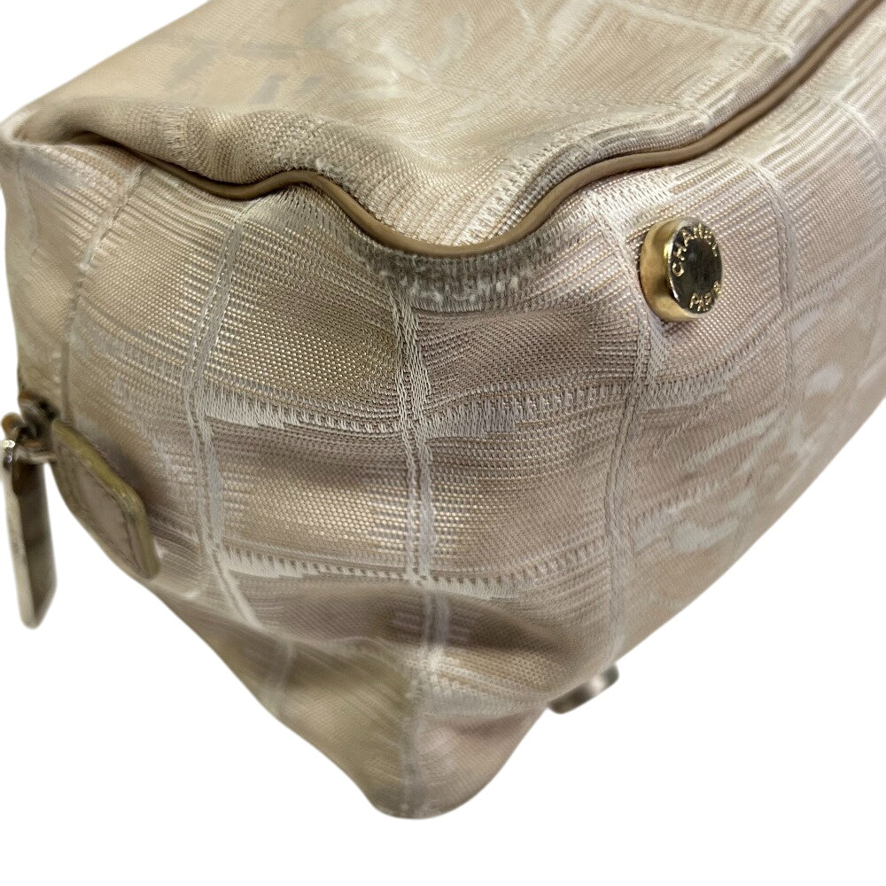 Chanel Handbag A15828 Nylon, Leather Beige New Travel Mini Boston