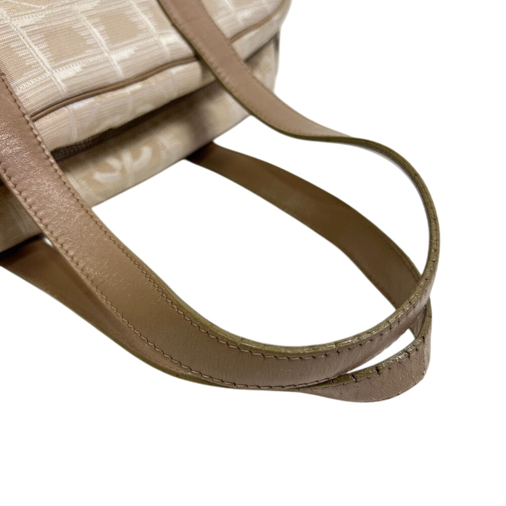 Chanel Handbag A15828 Nylon, Leather Beige New Travel Mini Boston