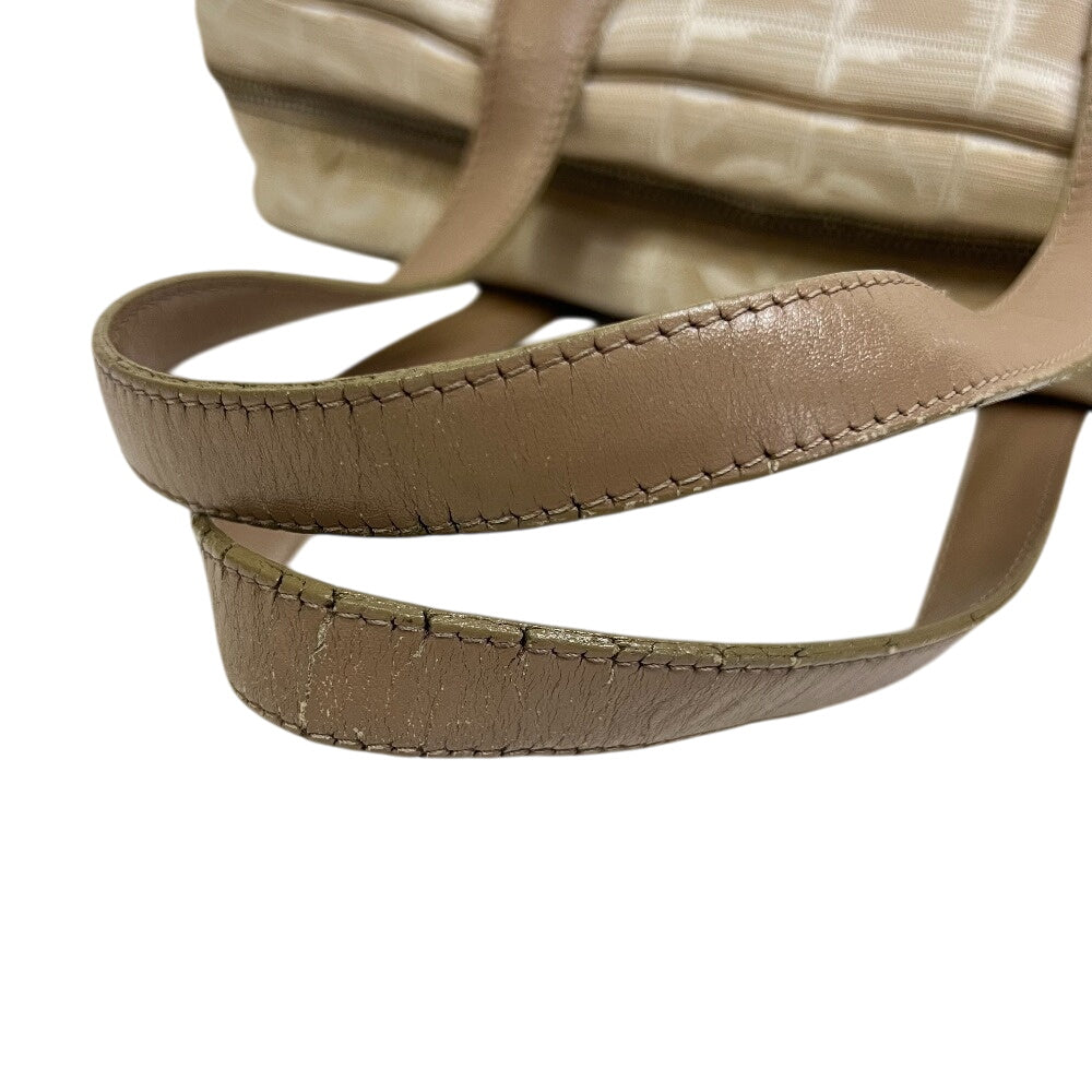 Chanel Handbag A15828 Nylon, Leather Beige New Travel Mini Boston