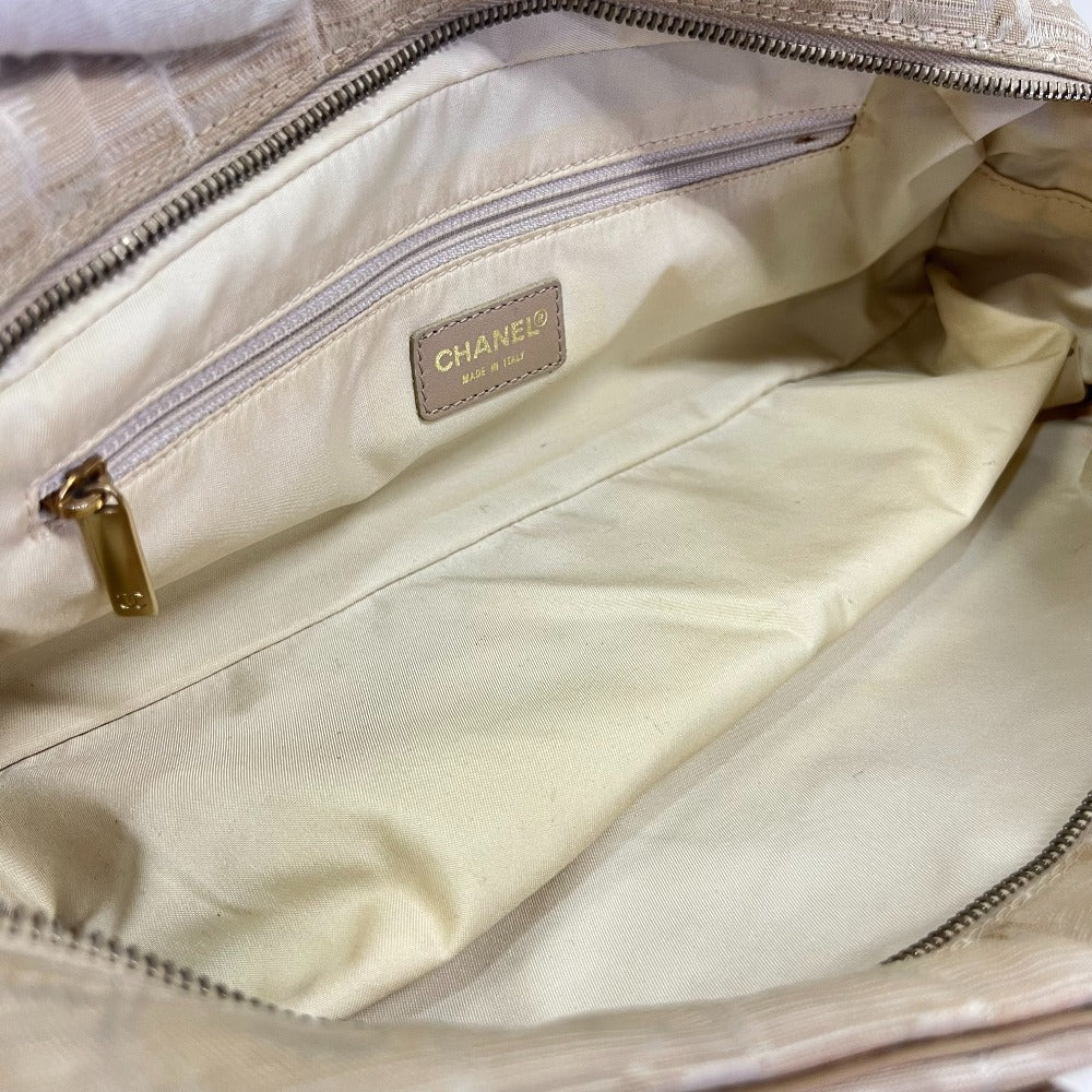 Chanel Handbag A15828 Nylon, Leather Beige New Travel Mini Boston