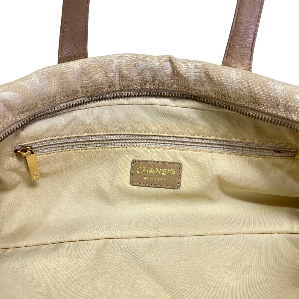 Chanel Handbag A15828 Nylon, Leather Beige New Travel Mini Boston