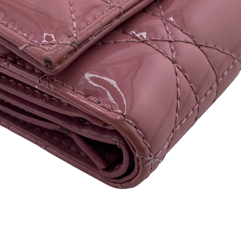 Christian Dior Tri-Fold Wallet Leather Pink Trifold Lady Dior Lotus Wallet Women