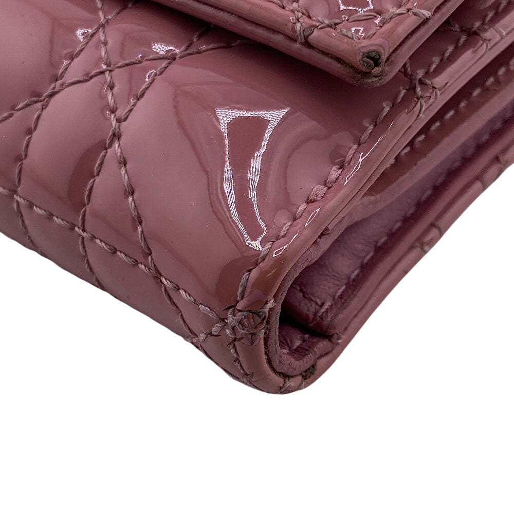 Christian Dior Tri-Fold Wallet Leather Pink Trifold Lady Dior Lotus Wallet Women