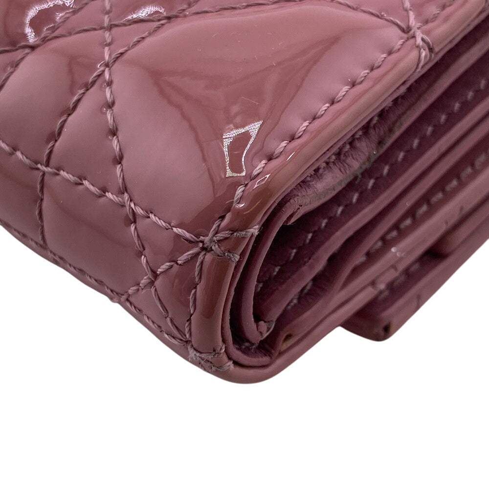 Christian Dior Tri-Fold Wallet Leather Pink Trifold Lady Dior Lotus Wallet Women