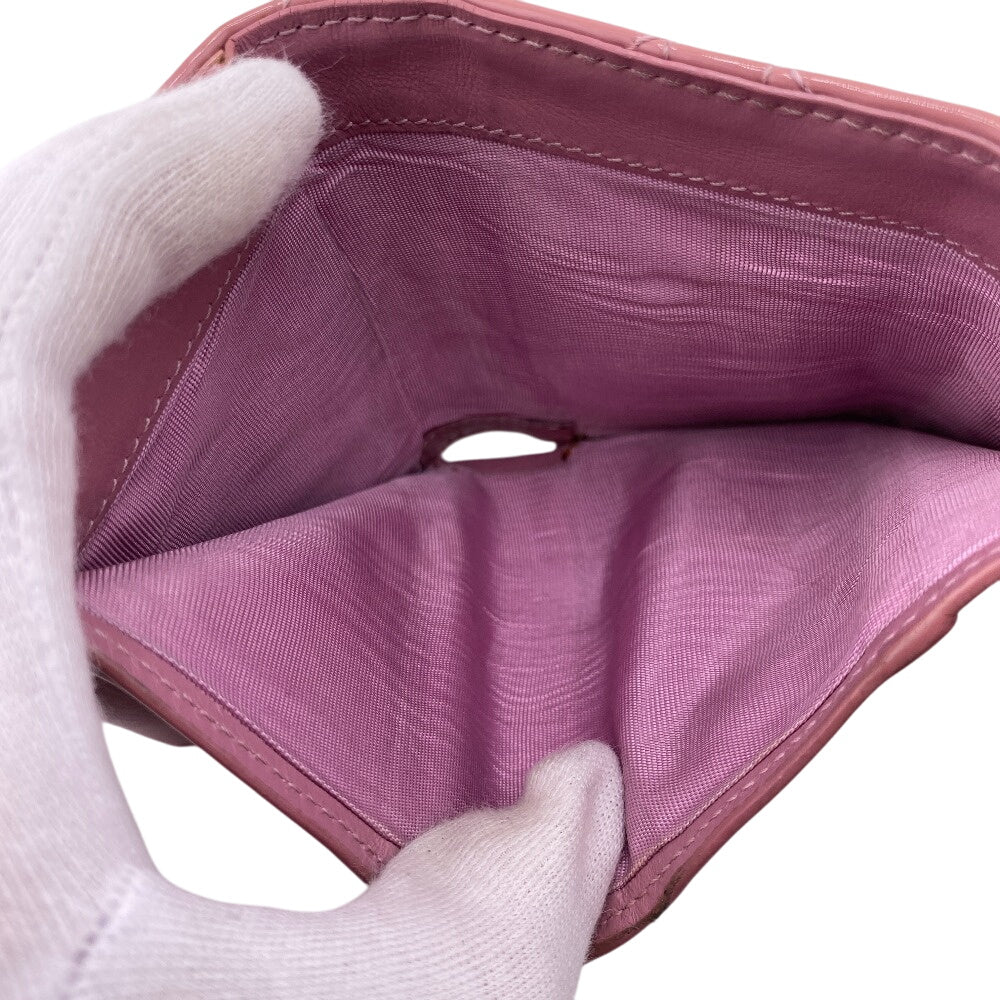 Christian Dior Tri-Fold Wallet Leather Pink Trifold Lady Dior Lotus Wallet Women